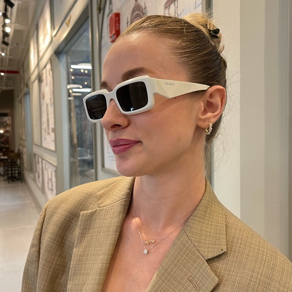 NEW PRADA PR27ZS WHITE UNISEX SUNGLASSES PR 27ZS 17K08Z NEW COLLECTION SPR 26Z - Picture 7 of 14